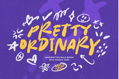 Pretty Ordinary - Bold Font + Doodle