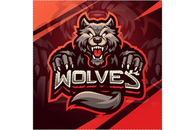 Wolf esport mascot logo design