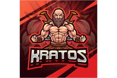 Kratos esport mascot logo design