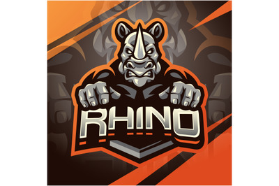 Rhino esport mascot logo design