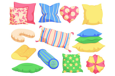 Comfy pillow. Bed cushions&2C; different shape multicolor pillows for sle