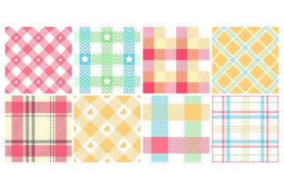 Seamless picnic check pattern. Pastel blanket, comfy plaid for easter