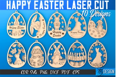 Happy Easter Egg Laser Cut SVG | Easter SVG Design | CNC Files