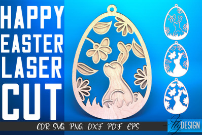 Happy Easter Egg Laser Cut SVG | Easter SVG Design | CNC Files