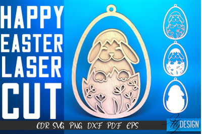 Happy Easter Egg Laser Cut SVG | Easter SVG Design | CNC Files