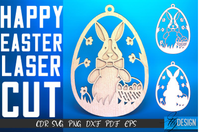 Happy Easter Egg Laser Cut SVG | Easter SVG Design | CNC Files