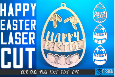 Happy Easter Egg Laser Cut SVG | Easter SVG Design | CNC Files