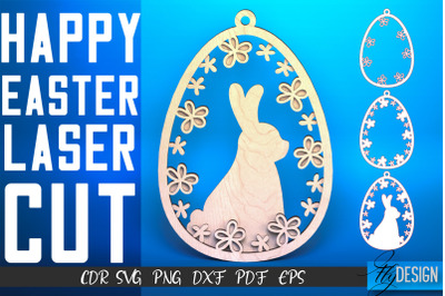 Happy Easter Egg Laser Cut SVG | Easter SVG Design | CNC Files