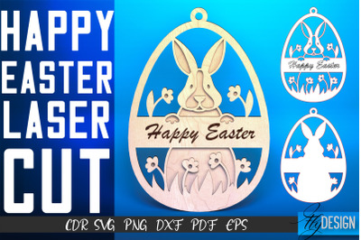 Happy Easter Egg Laser Cut SVG | Easter SVG Design | CNC Files