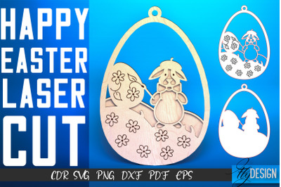 Happy Easter Egg Laser Cut SVG | Easter SVG Design | CNC Files