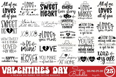 Valentines day Sign SVG Bundle