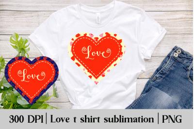 Love heart sublimation design | Valentines t shirt design