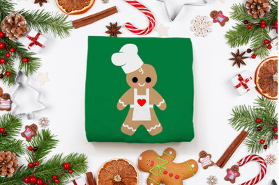 Gingerbread Baker with Apron | SVG | PNG | DXF | EPS