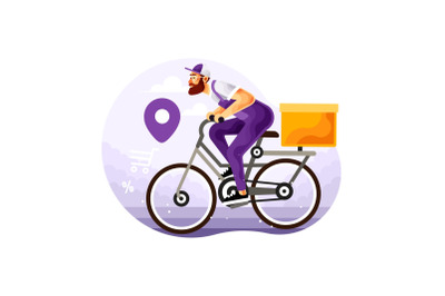 Bicycle Delivery Service Vector illustration