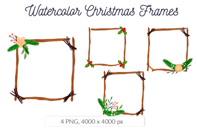 Watercolor Christmas Wooden Frame Sublimation