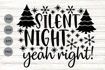 Silent Night Yeah Right Svg, Christmas Holiday Svg, Baby Christmas Svg