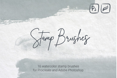 Soft watercolor stamp brushes for Procreate and Photoshop