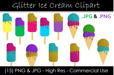 Glitter Ice Cream Cones and Popsicles