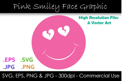Pink Smiley Face SVG Vector and Clipart