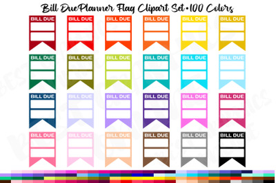 Bill due payment planner flag clipart, Bill payment stickers