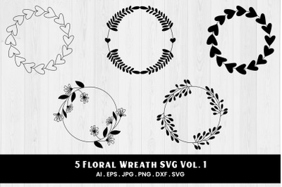 Floral Wreath SVG Vol. 1 | 5 Variations