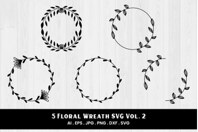 Floral Wreath SVG Vol. 2 | 5 Variations