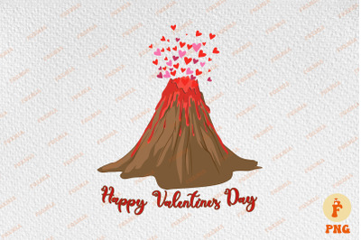 Happy Valentine&#039;s Day Heart Volcano