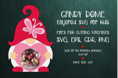 Gnome Candy Dome | Valentine Paper Craft Template