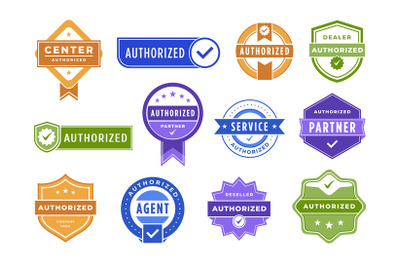 Authorized badge. Checked dealer, official agent or partner tag and se