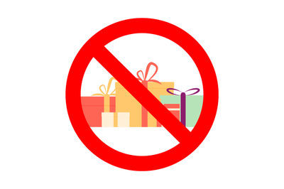 Ban gifts symbol for event birthday christmas and new year