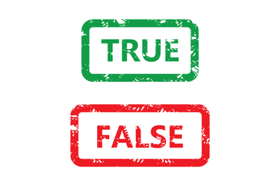 True and false rubber stamp mark icon