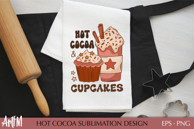 Hot Cocoa Sublimation Print | Christmas Cupcake PNG