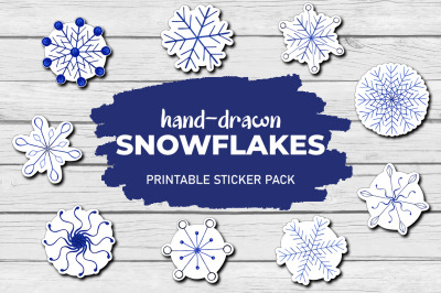 Christmas Snowflake Stickers Pack Bundle