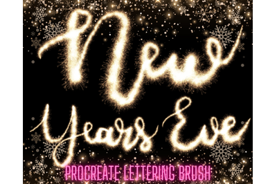 Procreate Sparkling New Years Eve Lettering Brush