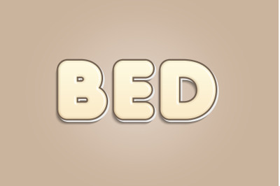 Bed 3D Text Effect PSD