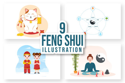 9 Feng Shui Five Elements Illustration