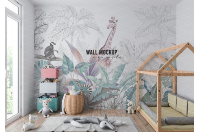 Wall mockup&2C; Wallpaper mockup