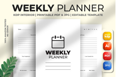Weekly Planner KDP Interior