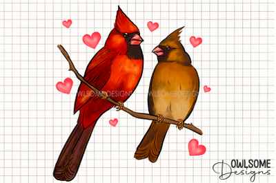 Valentine&#039;s Day Cat Cardinal Love PNG Design
