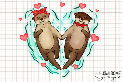 Valentine&#039;s Day Otter Couple Love