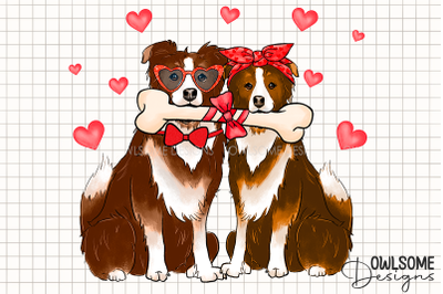 Couple Of Dogs In Love Valentine Day PNG Design