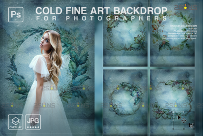 Winter backdrop, Fine Art Textures, Photoshop Overlays, Floral