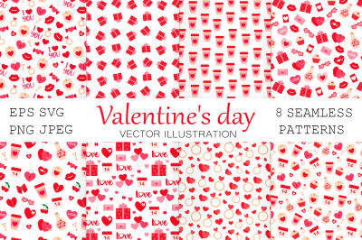 Valentine&#039;s day pattern. Hearts SVG. Valentine&#039;s background