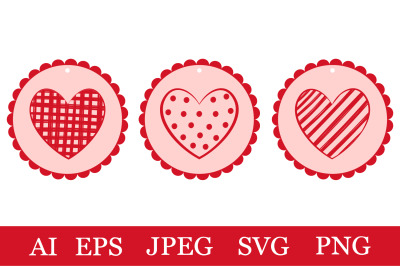 Valentine&#039;s day Gift Tags. Gift Tags SVG. Gift Tags template