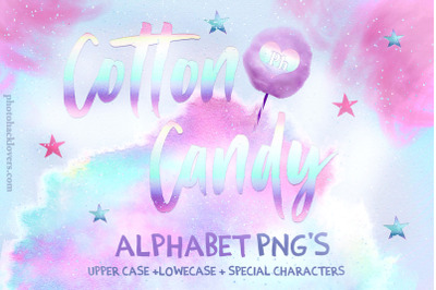 Cotton Candy Alphabet Clipart
