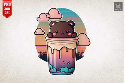 Cute Brown Bear &amp; Cocoa Milkshake