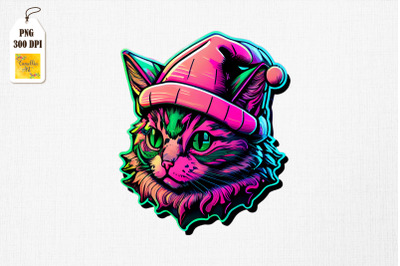 Neon Light Cat Art