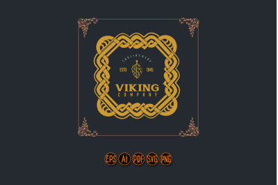 Classic luxury viking frame svg