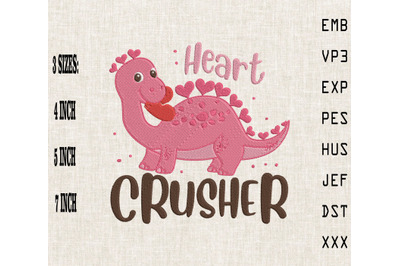 Heart Crusher Pink Dinosaur Valentine