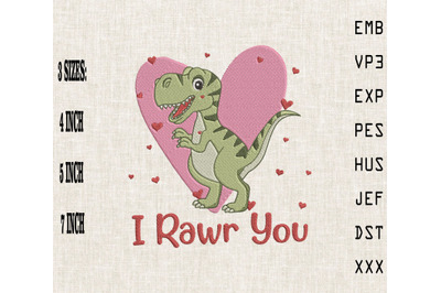 I Rawr You Cute Dinosaur Valentine&#039;s Day